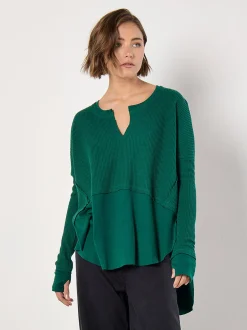 Apricot Damen Top in grün - Ärmel: langarm