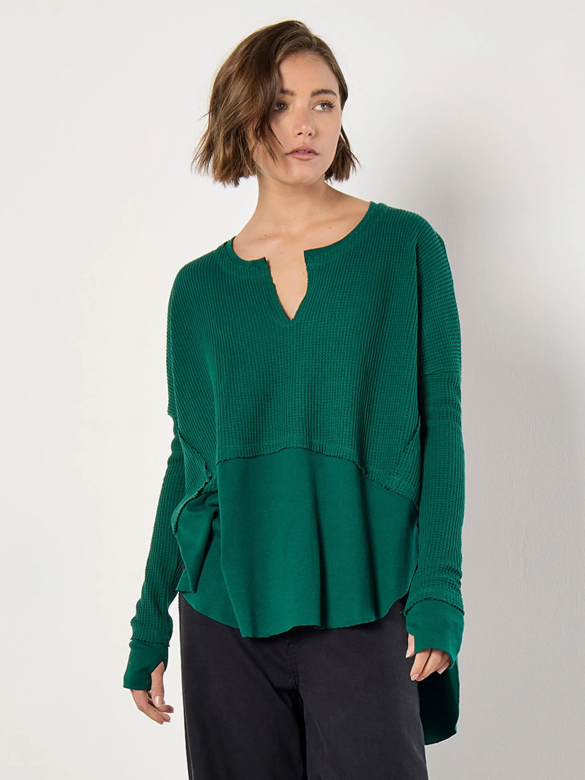 Apricot Damen Top in grün - Ärmel: langarm