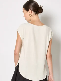 Apricot Damen Top in sand beige - Ausschnitt: Rundhals