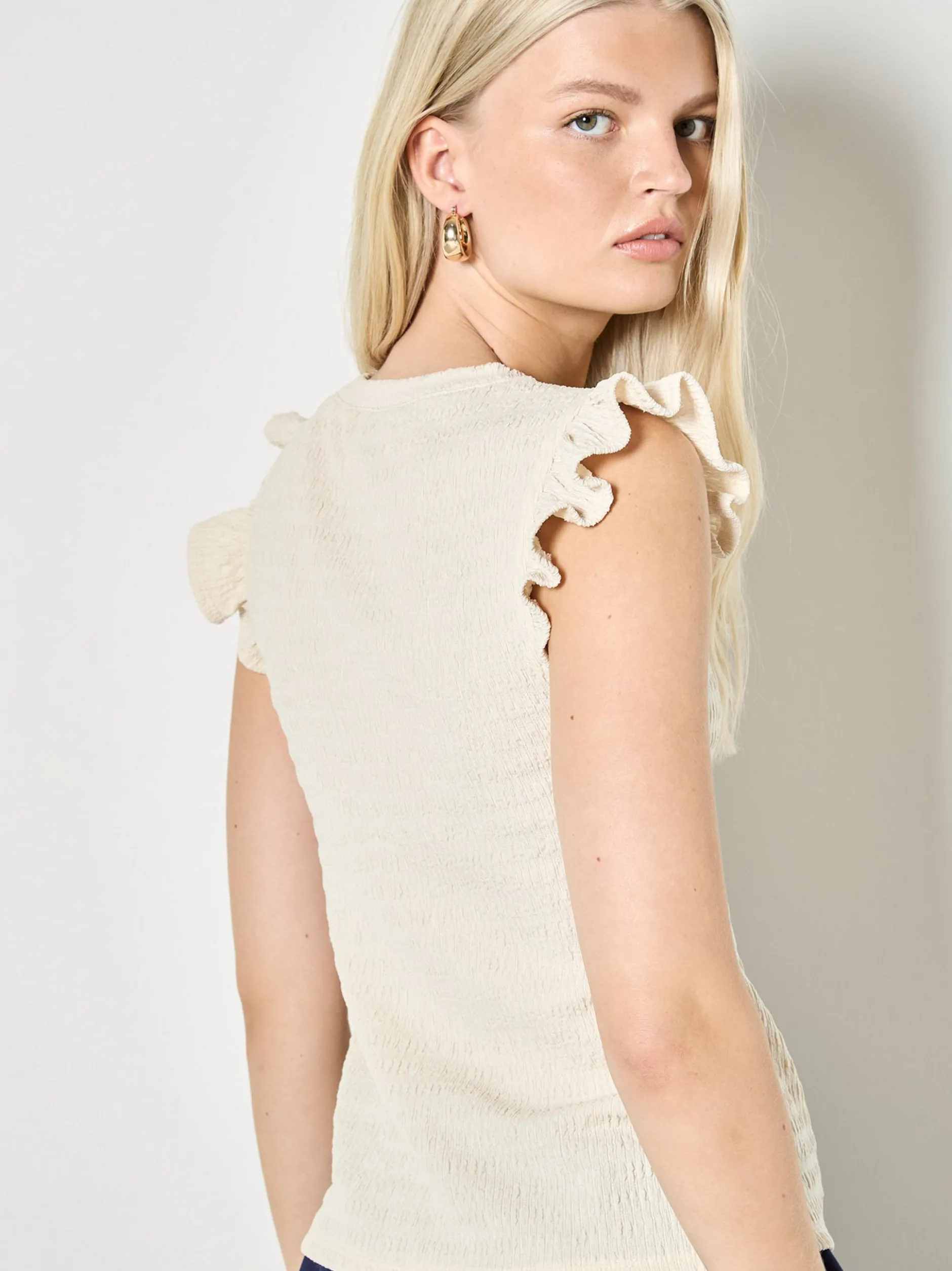 Apricot Damen Top in sand beige - Ausschnitt: Rundhals