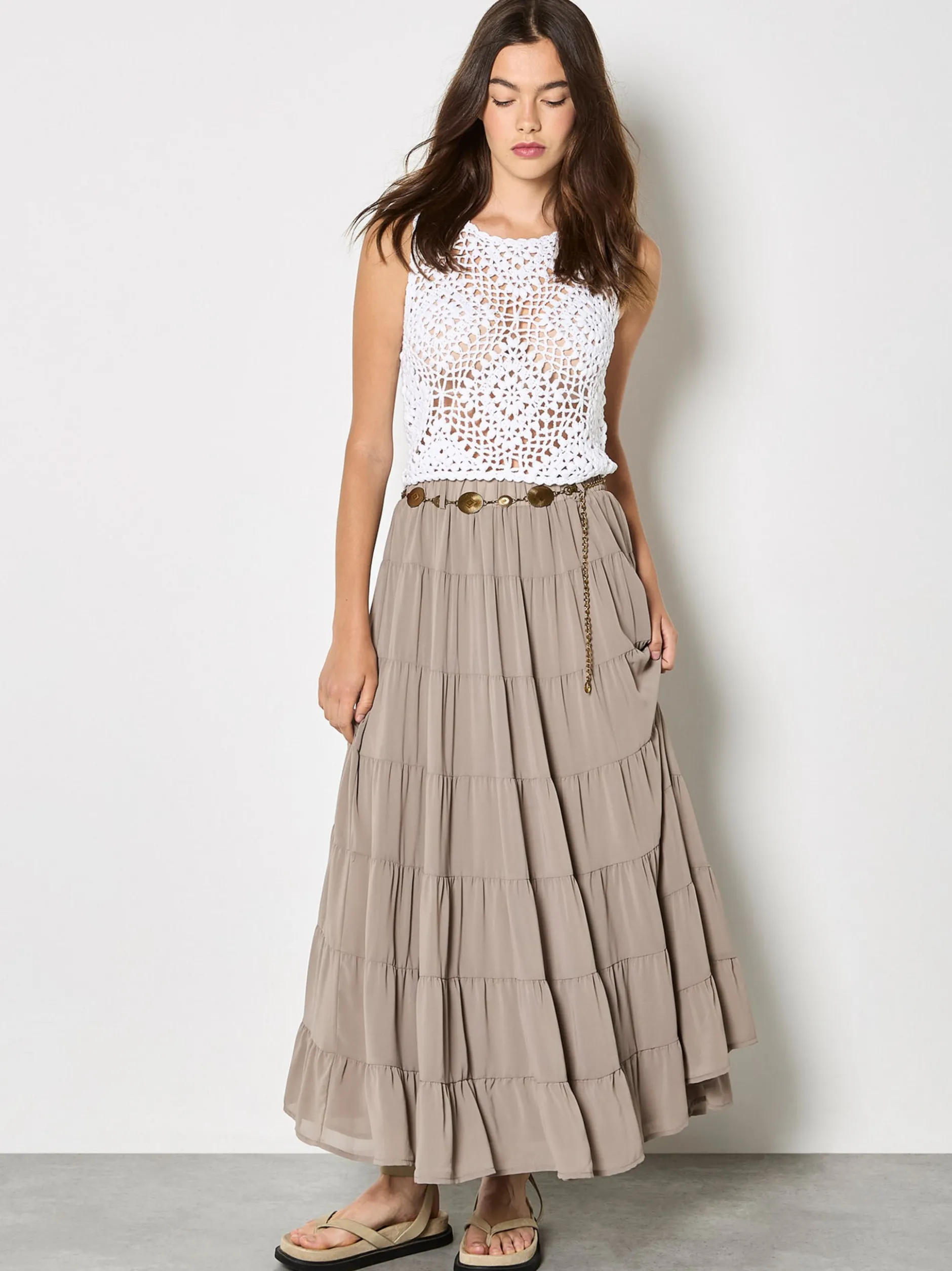 Apricot Damen Top in weiß - Ausschnitt: Rundhals