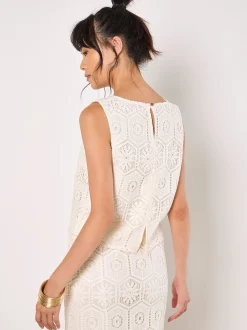 Apricot Damen Top in weiß - Ärmel: ohne Arm