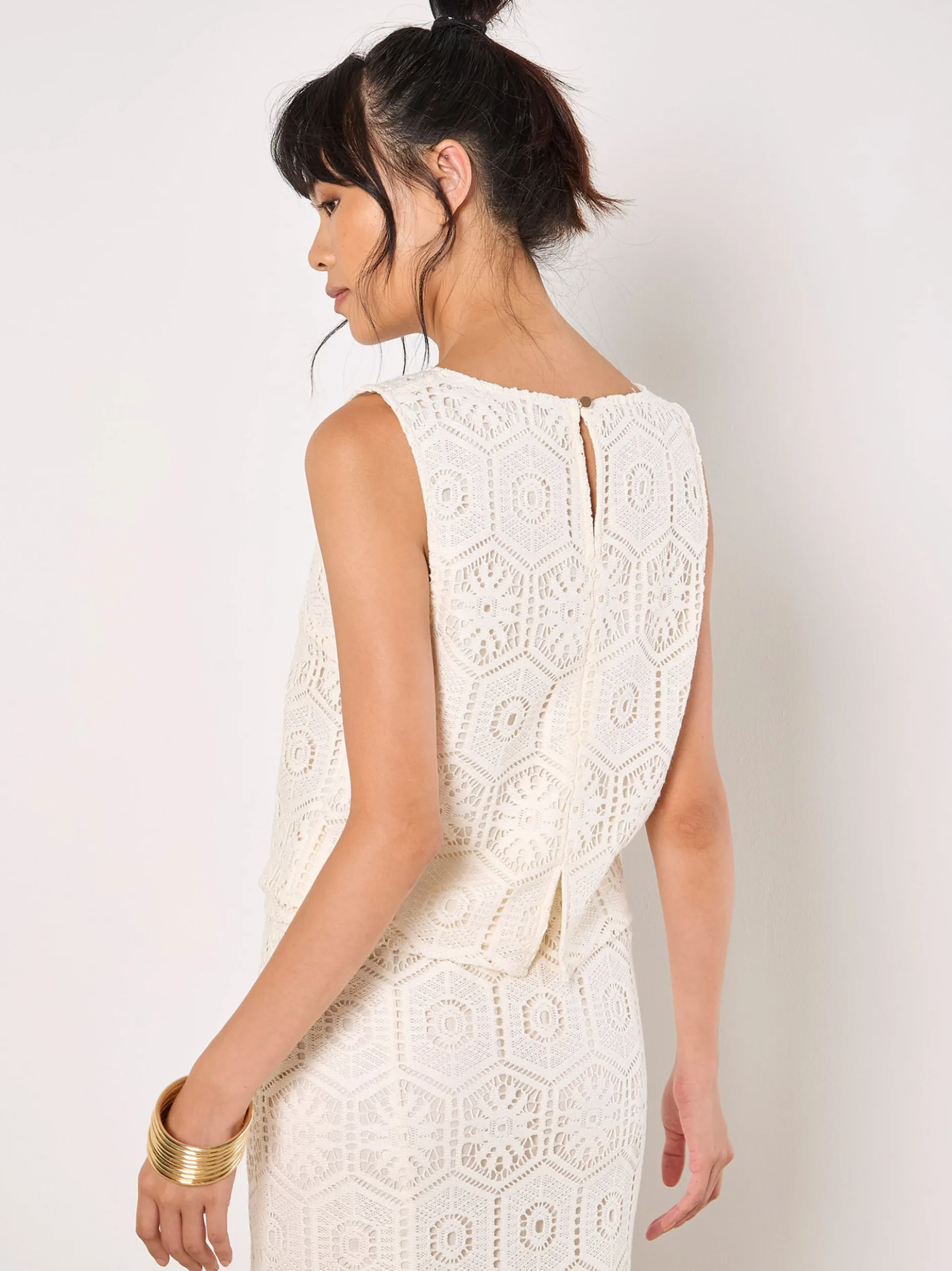 Apricot Damen Top in weiß - Ärmel: ohne Arm