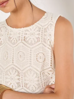 Apricot Damen Top in weiß - Ärmel: ohne Arm