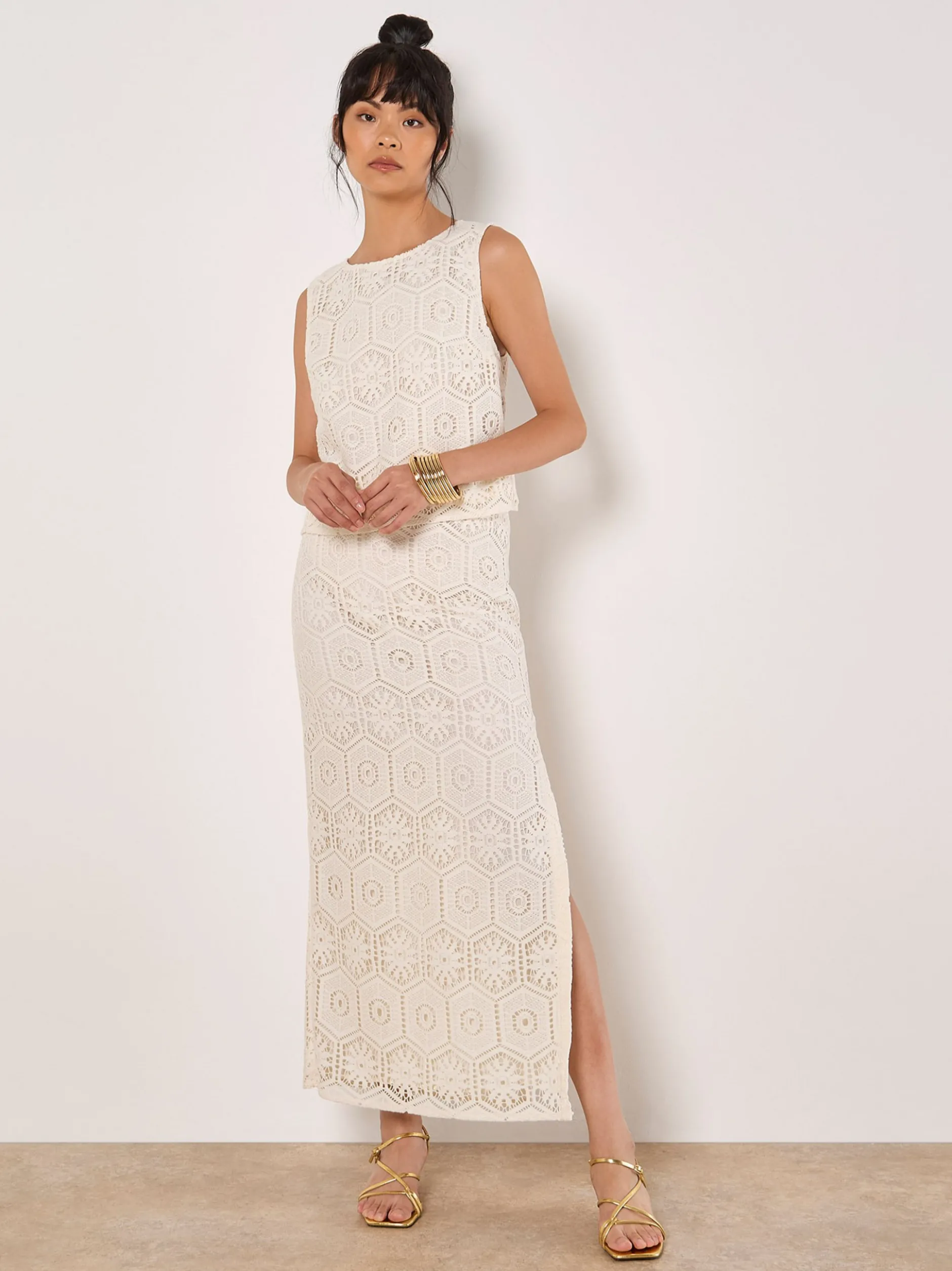 Apricot Damen Top in weiß - Ärmel: ohne Arm