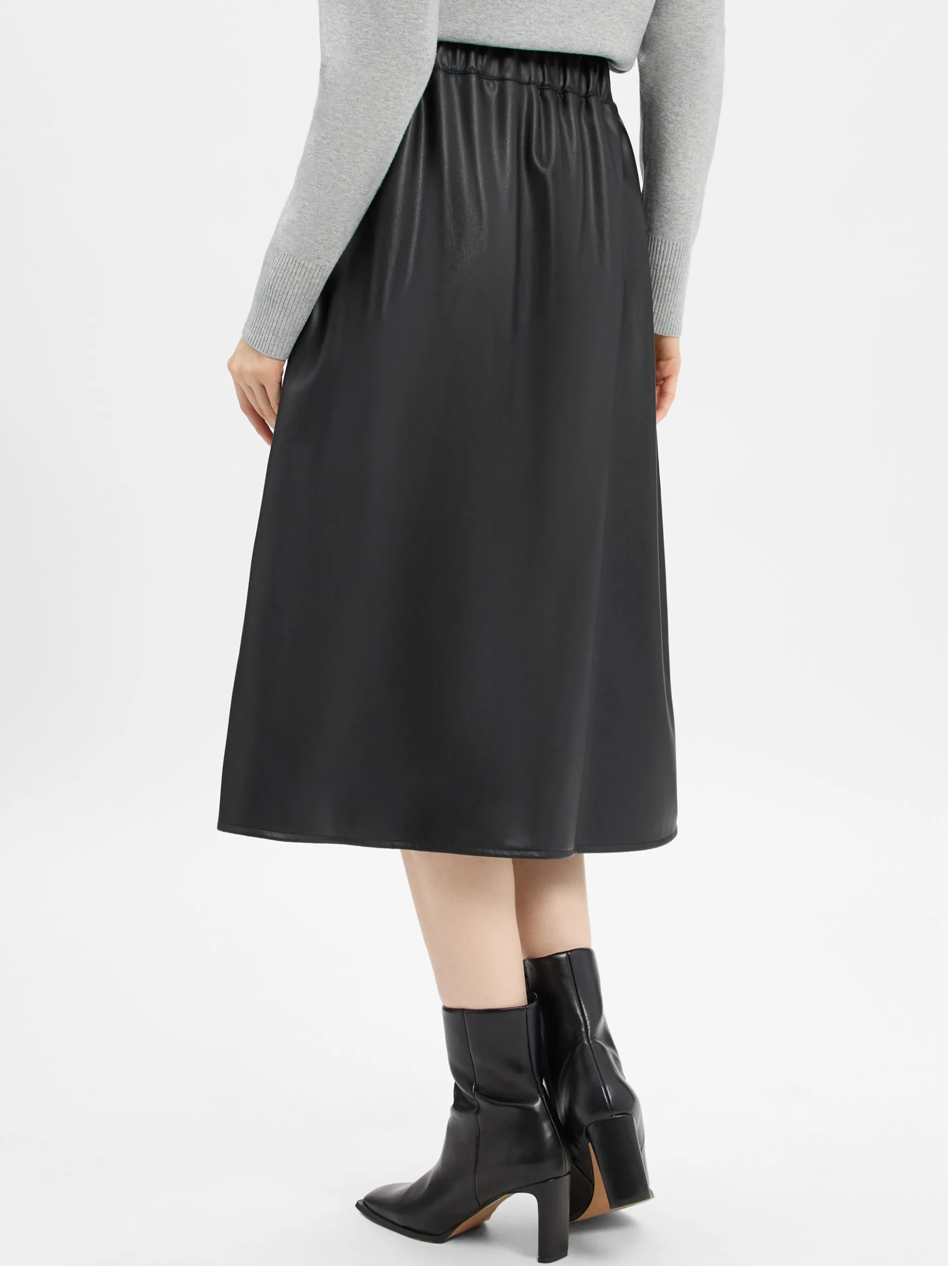Armani Exchange Damen Kunstlederrock in schwarz