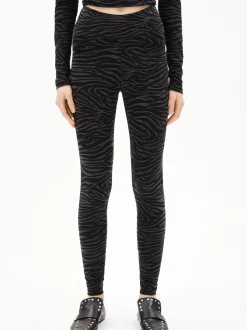 ARMEDANGELS Damen Leggings - Faribaa Zebraraa in schwarz anthrazit