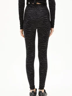 ARMEDANGELS Damen Leggings - Faribaa Zebraraa in schwarz anthrazit