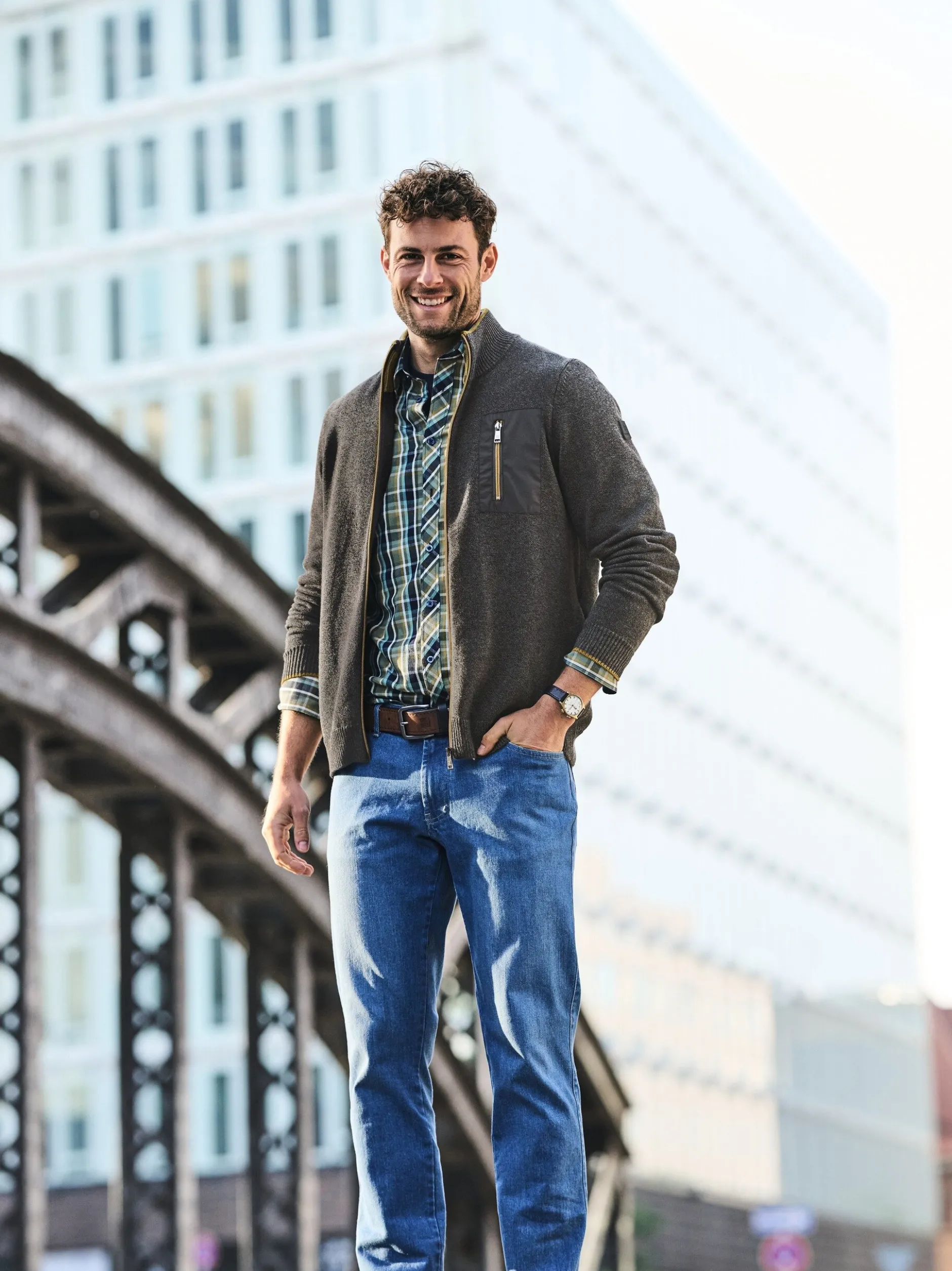BABISTA Herren Strickjacke - FALON in grau