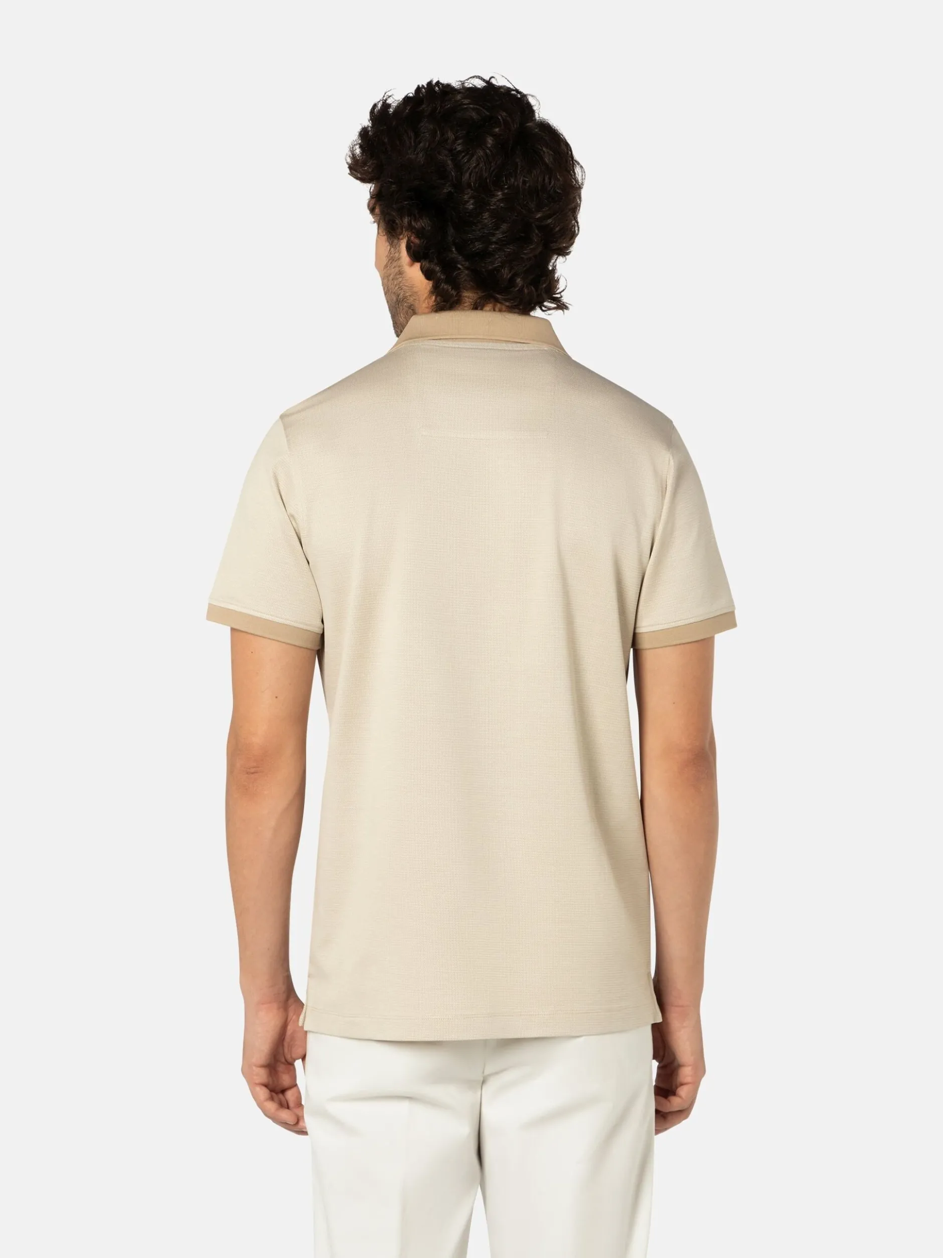 Benvenuto Herren Polo - AURON in beige - Ärmel: kurzarm