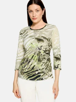 Betty Barclay Damen Basic Shirt in mehrfarbig beige