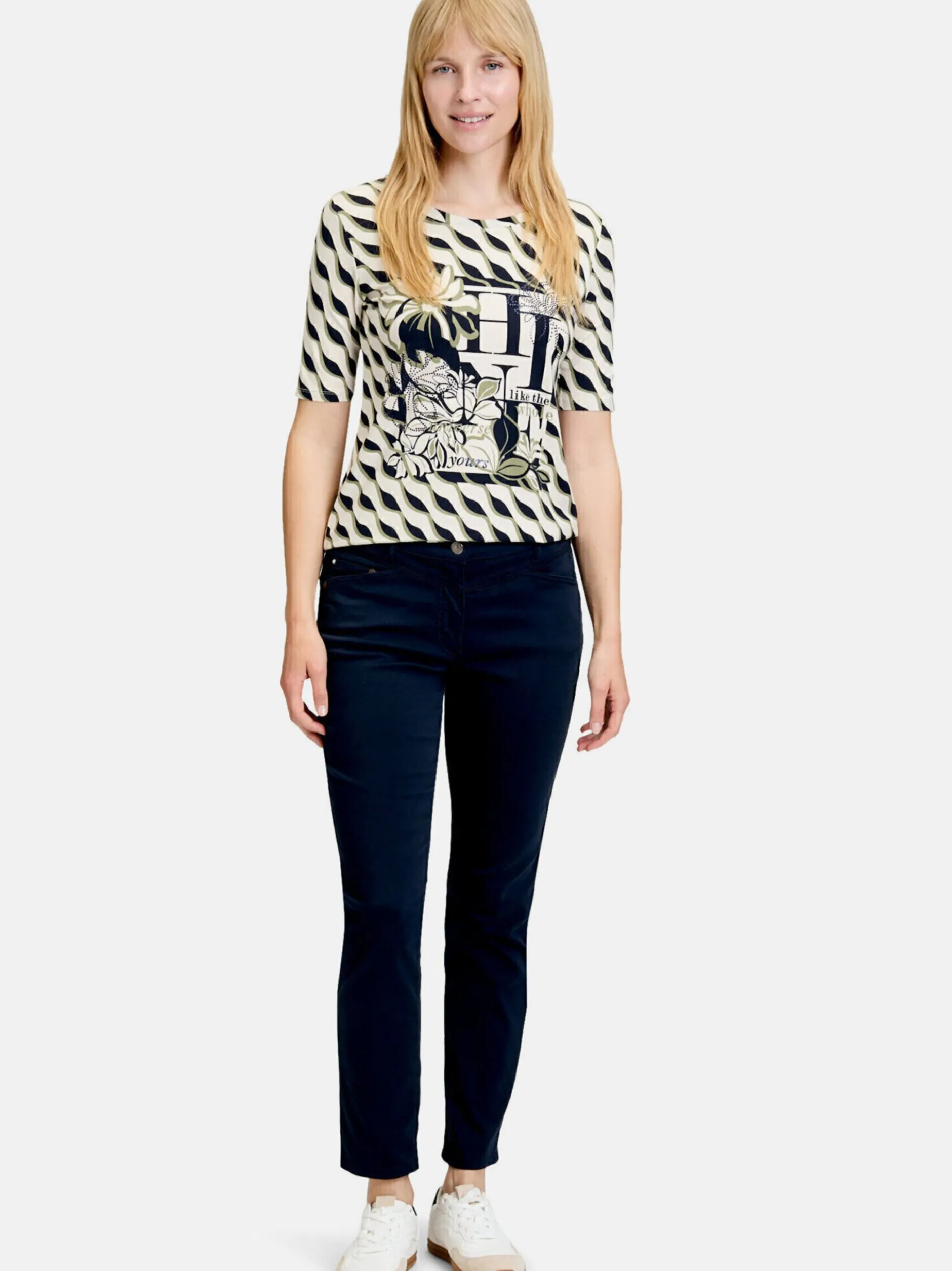 Betty Barclay Damen Basic Shirt in beige mehrfarbig
