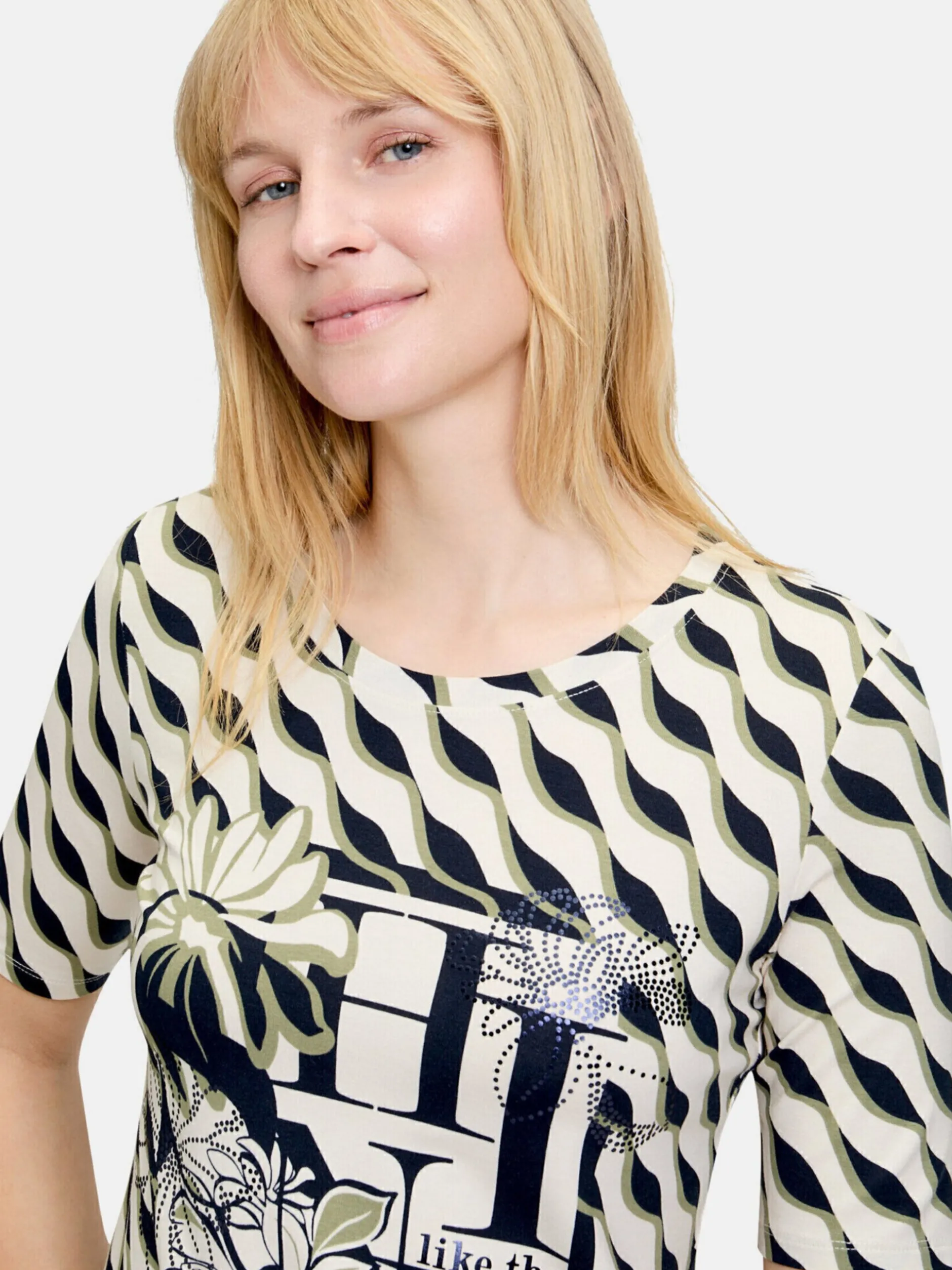 Betty Barclay Damen Basic Shirt in beige mehrfarbig