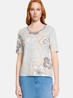 Betty Barclay Damen Basic Shirt in beige mehrfarbig