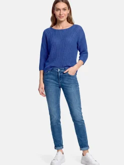 Betty Barclay Damen Basic-Strickpullover in blau