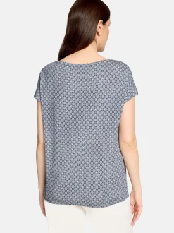 Betty Barclay Damen Kurzarmshirt in blau mehrfarbig
