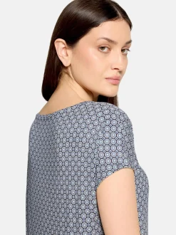 Betty Barclay Damen Kurzarmshirt in blau mehrfarbig