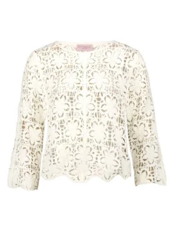 Betty Barclay Damen Lochstrick-Pullover in weiß