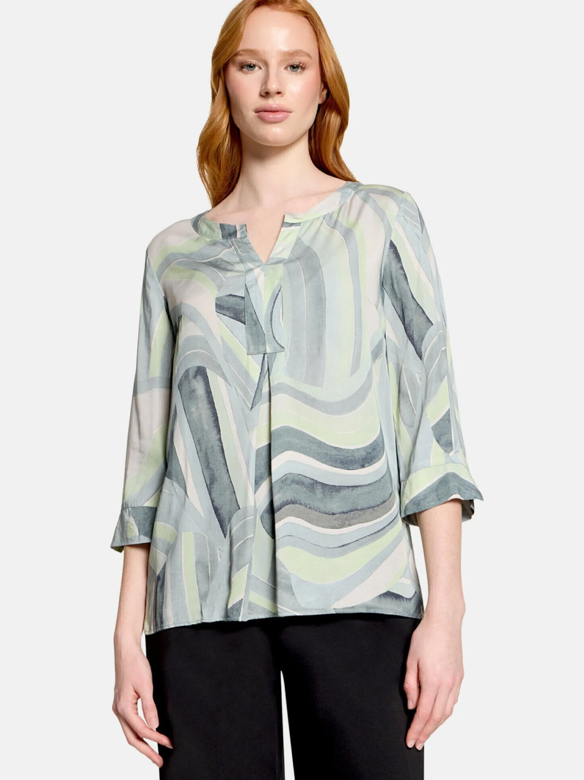 Betty Barclay Damen Schlupfbluse in mint mehrfarbig