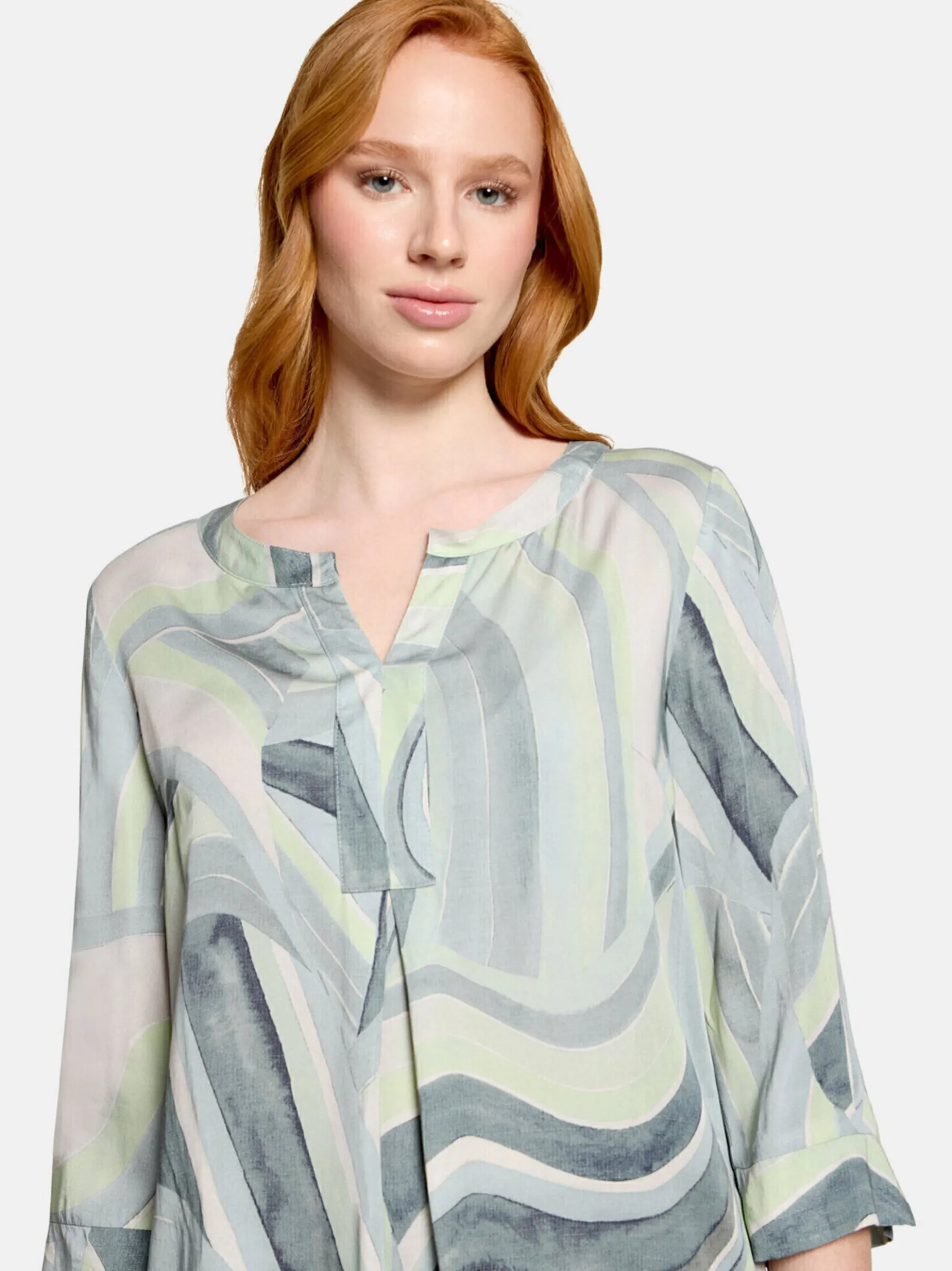 Betty Barclay Damen Schlupfbluse in mint mehrfarbig