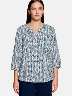 Betty Barclay Damen Schlupfbluse in petrol mehrfarbig