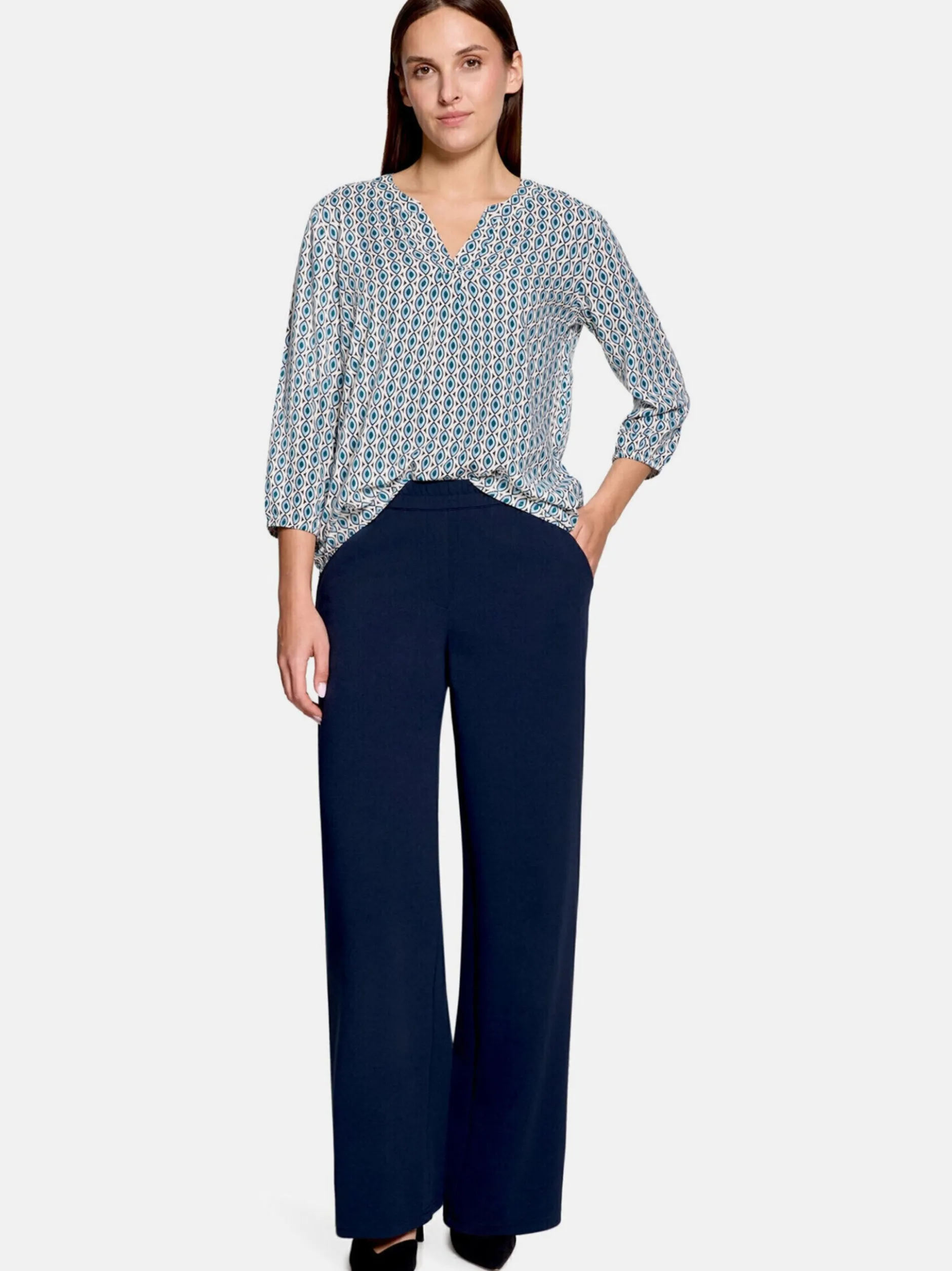 Betty Barclay Damen Schlupfbluse in petrol mehrfarbig
