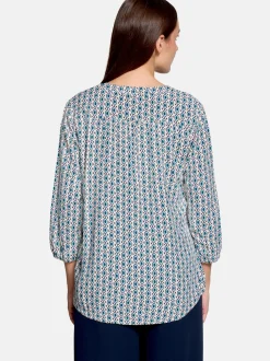 Betty Barclay Damen Schlupfbluse in petrol mehrfarbig