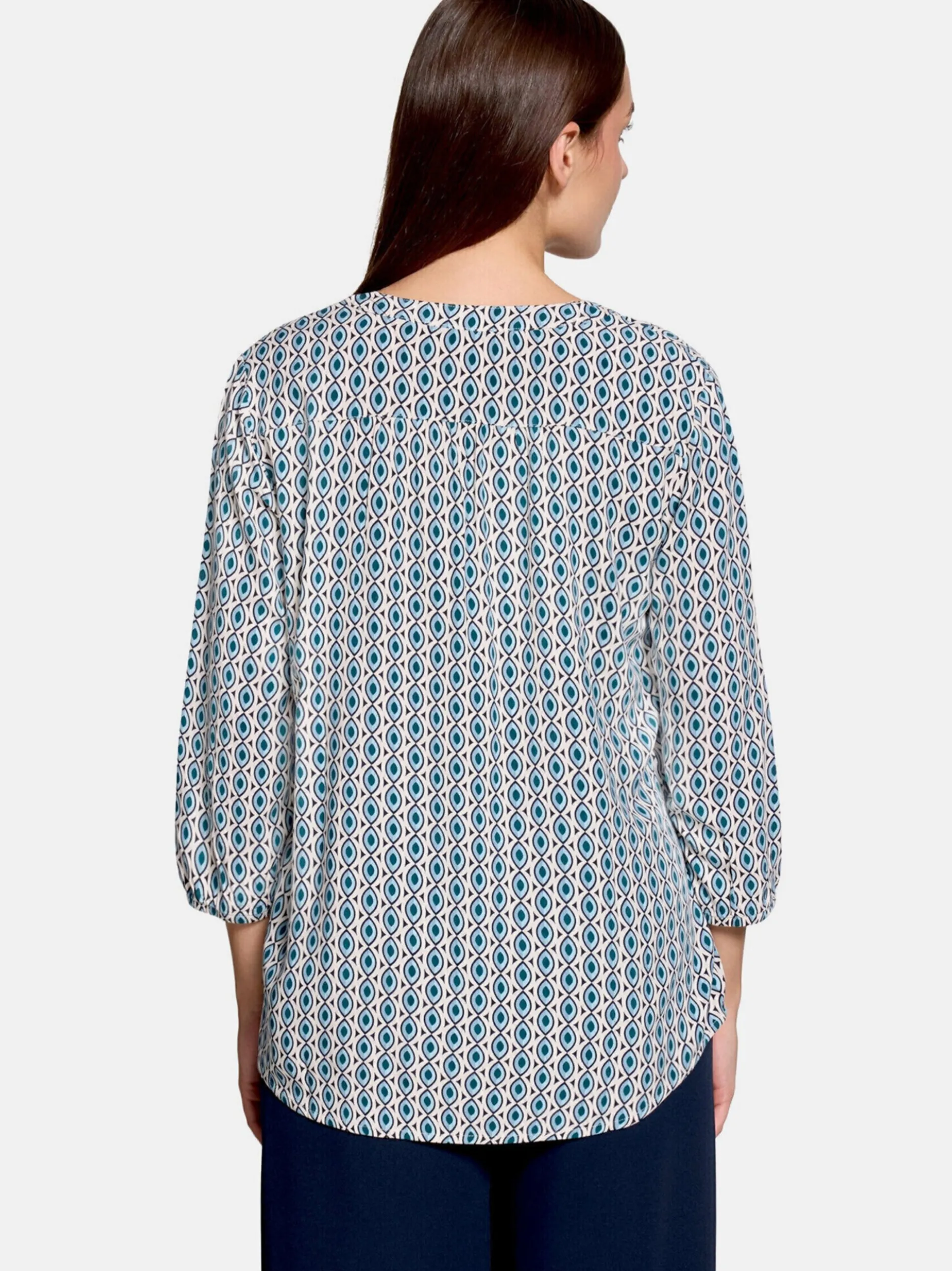 Betty Barclay Damen Schlupfbluse in petrol mehrfarbig