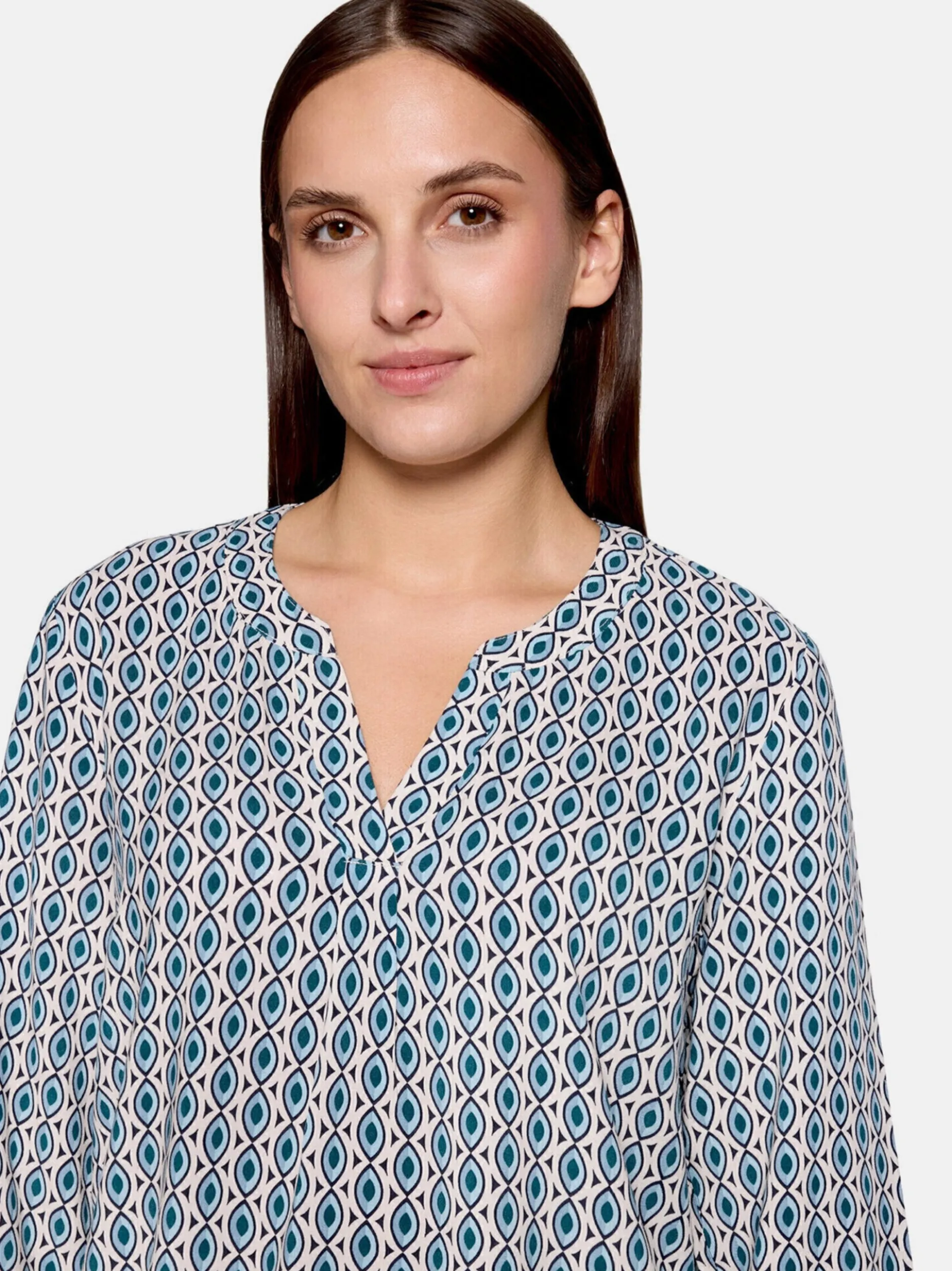 Betty Barclay Damen Schlupfbluse in petrol mehrfarbig