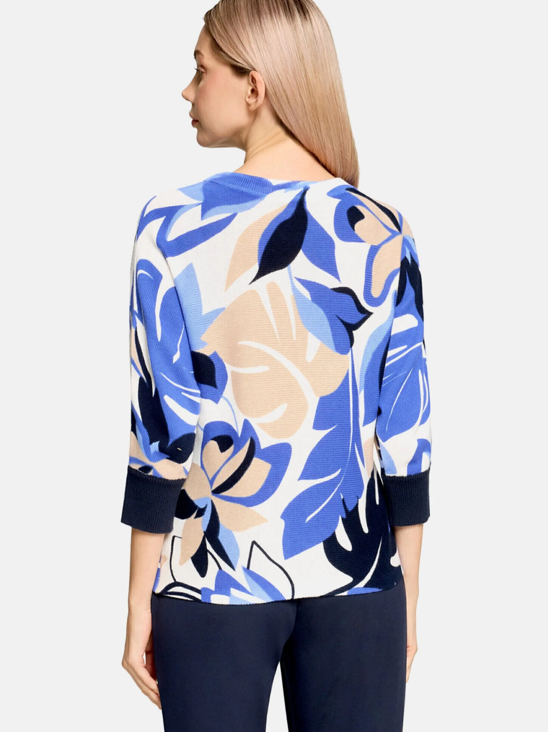 Betty Barclay Damen Strickpullover in hellblau mehrfarbig