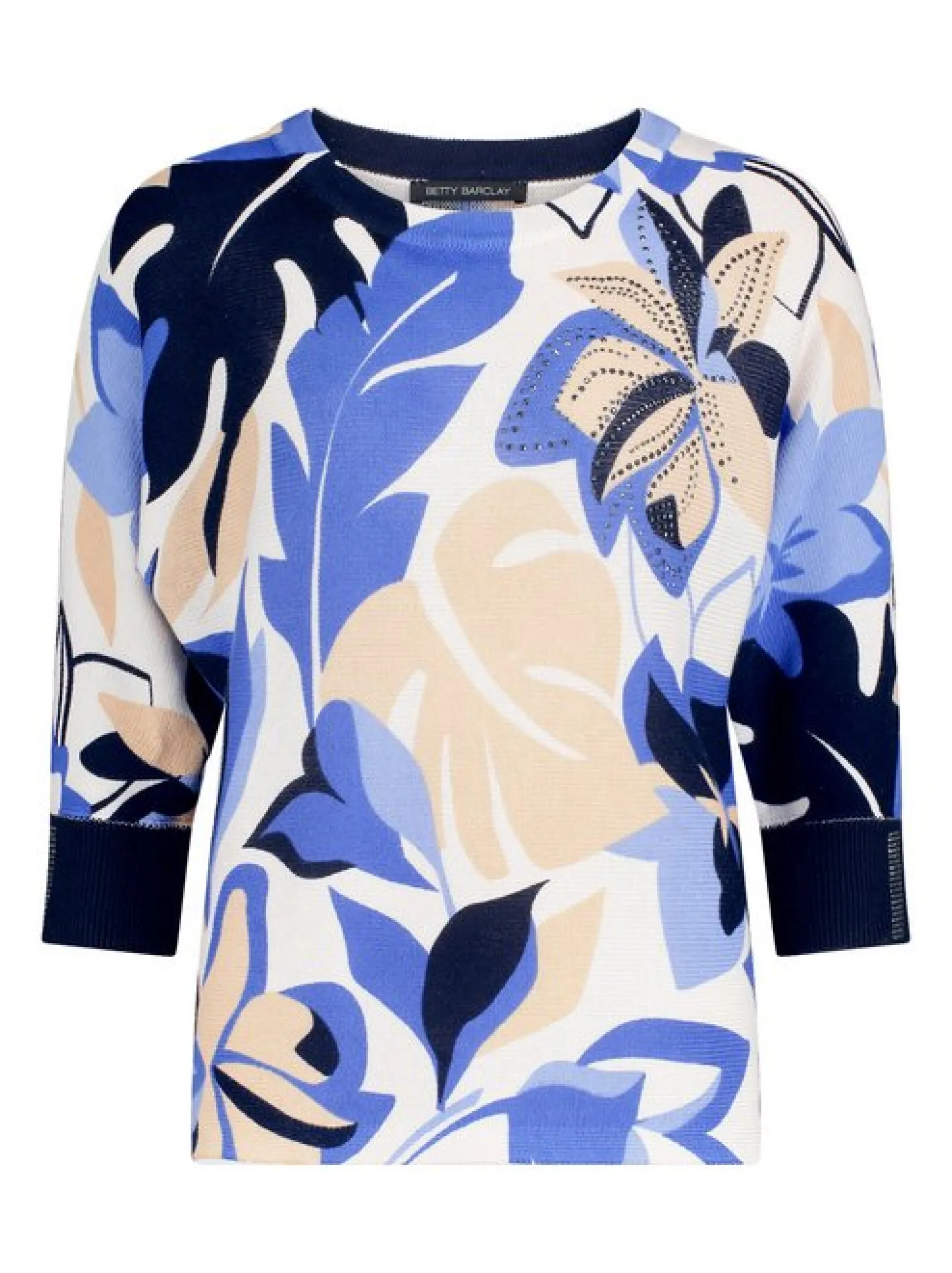 Betty Barclay Damen Strickpullover in hellblau mehrfarbig