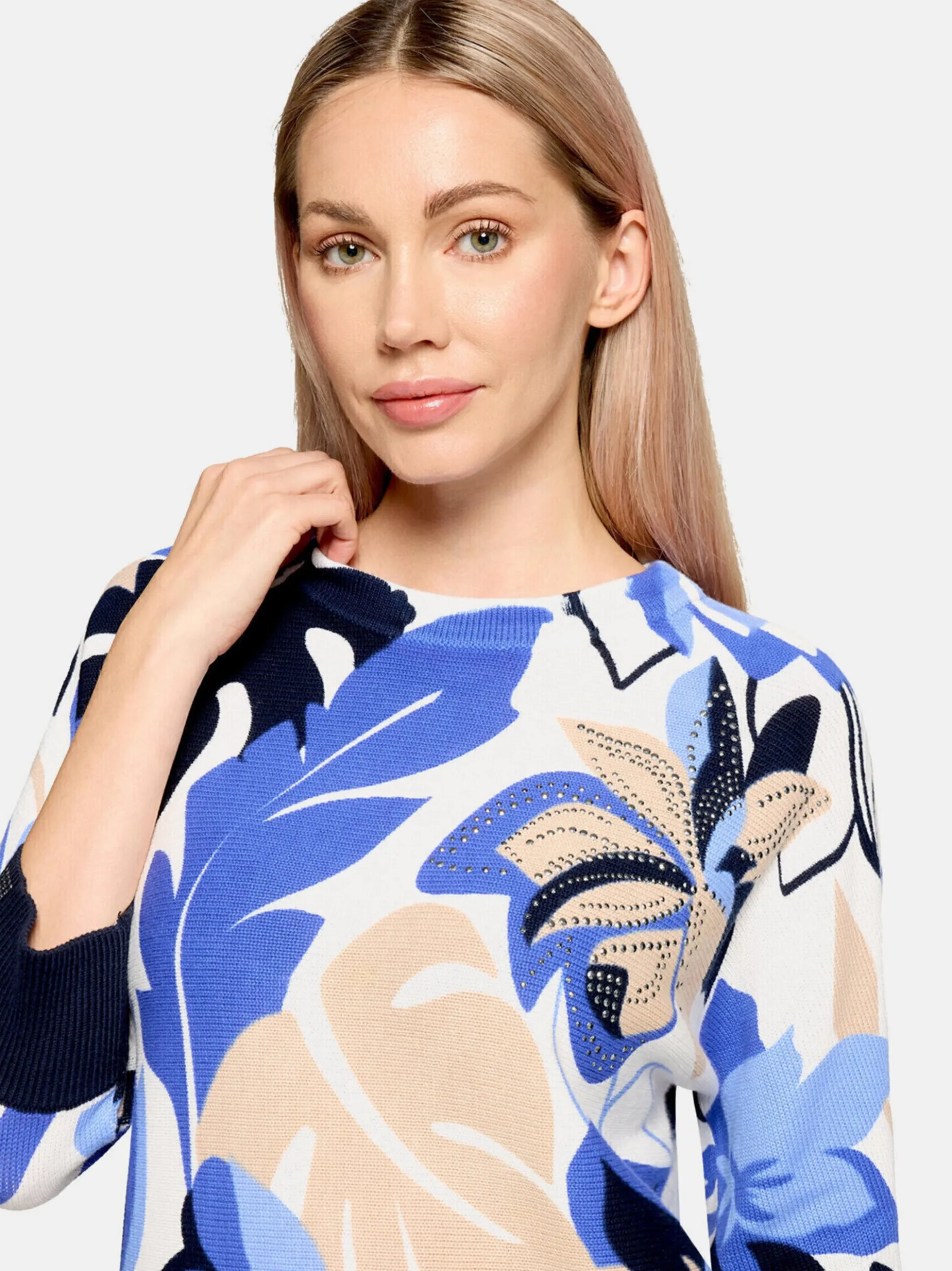 Betty Barclay Damen Strickpullover in hellblau mehrfarbig