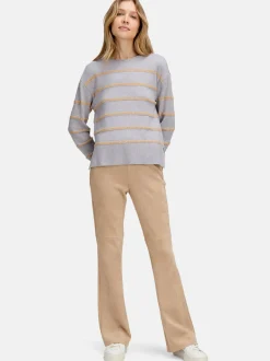 Betty Barclay Damen Strickpullover in hellgrau braun