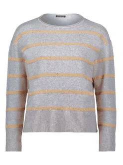 Betty Barclay Damen Strickpullover in hellgrau braun