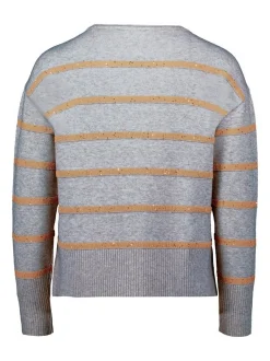 Betty Barclay Damen Strickpullover in hellgrau braun