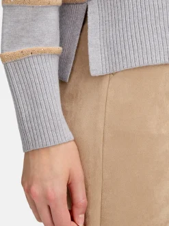Betty Barclay Damen Strickpullover in hellgrau braun