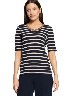 Betty Barclay Damen T-Shirt in marine ecru