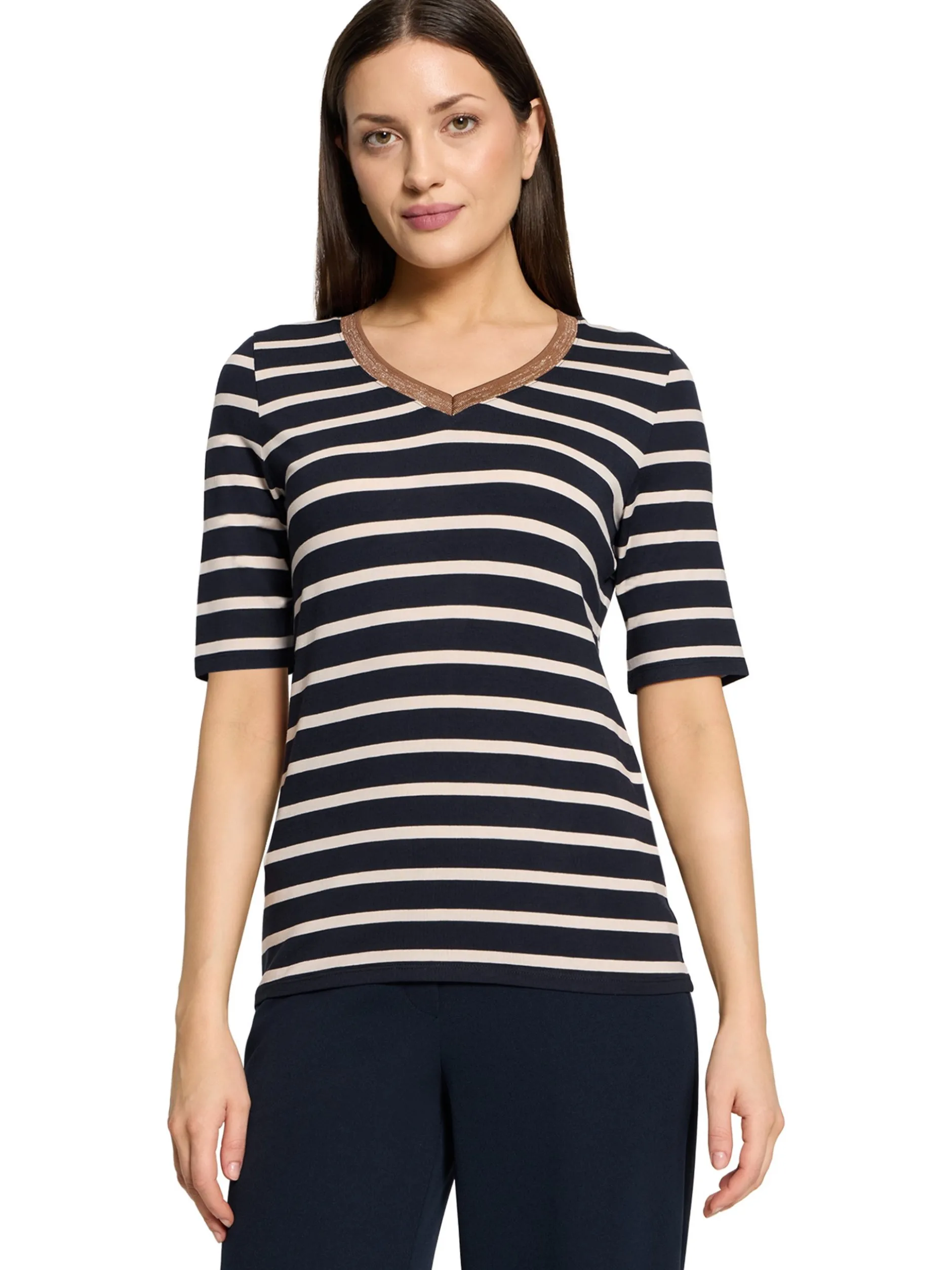 Betty Barclay Damen T-Shirt in marine ecru