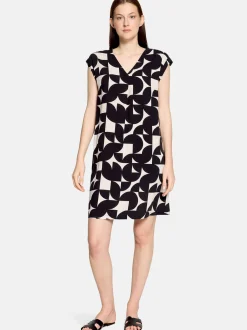 Betty & Co Damen Casual-Kleid in schwarz beige
