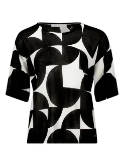 Betty & Co Damen Feinstrickpullover in schwarz mehrfarbig