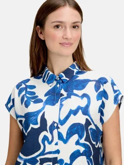 Betty & Co Damen Hemdbluse in marine weiß