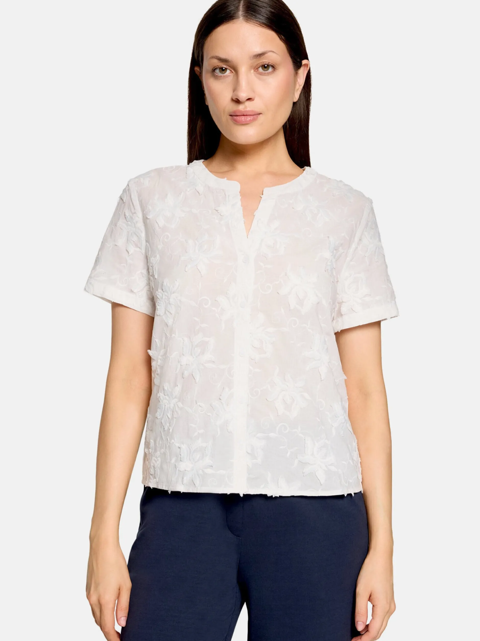 Betty & Co Damen Hemdbluse in weiß