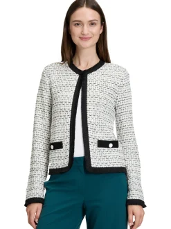 Betty & Co Damen Strickjacke in ecru mehrfarbig