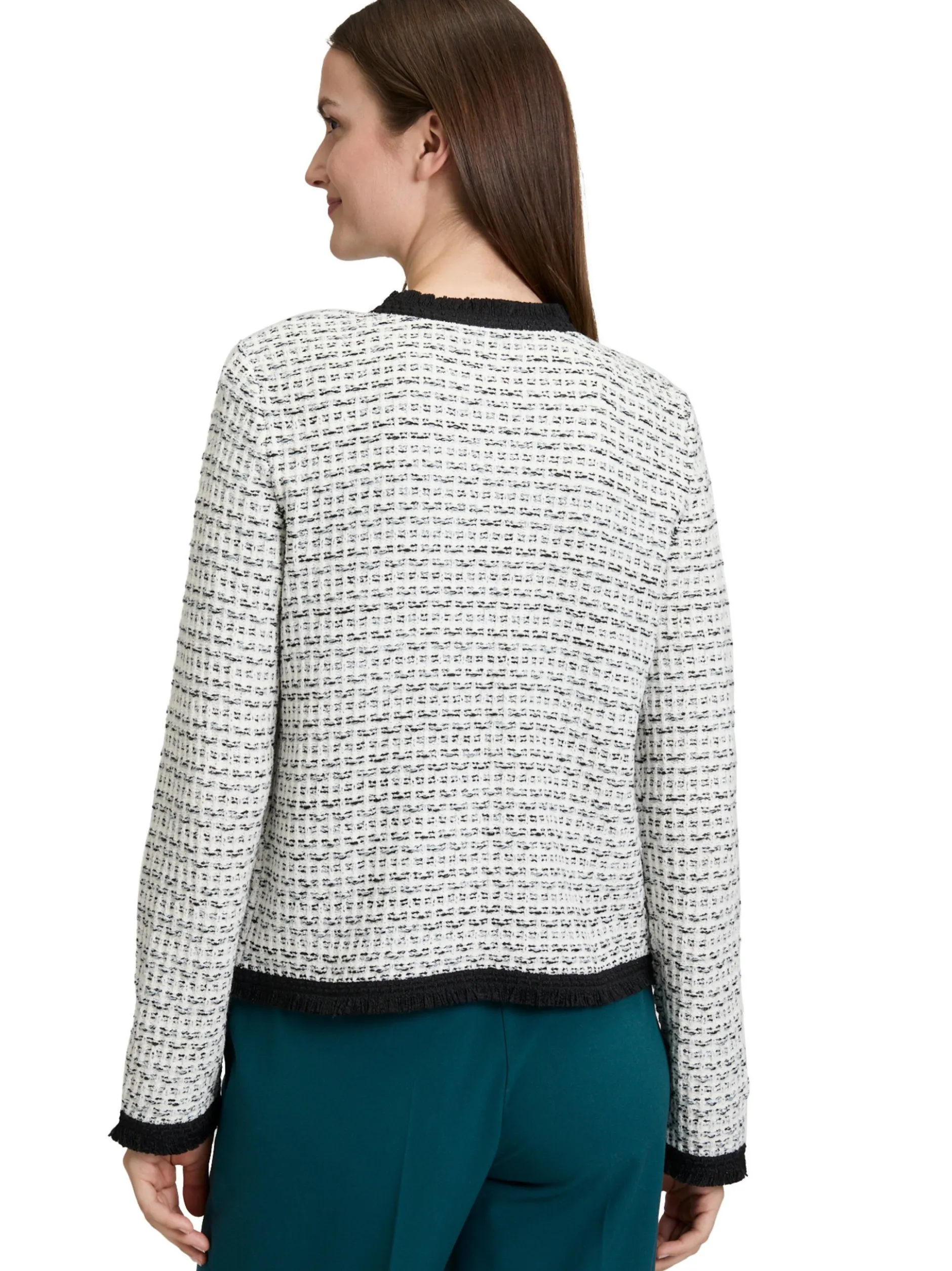Betty & Co Damen Strickjacke in ecru mehrfarbig