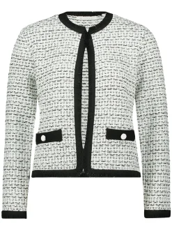 Betty & Co Damen Strickjacke in ecru mehrfarbig