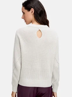 Betty & Co Damen Strickpullover in weiß