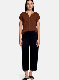 Betty & Co Damen Strickshirt in beige braun