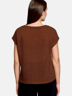 Betty & Co Damen Strickshirt in beige braun