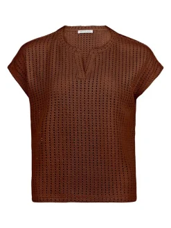 Betty & Co Damen Strickshirt in beige braun