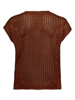 Betty & Co Damen Strickshirt in beige braun
